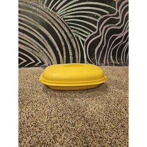 Vintage Yellow Tupperware Steamer Container 2 Pieces 1273-3 and 1275-5